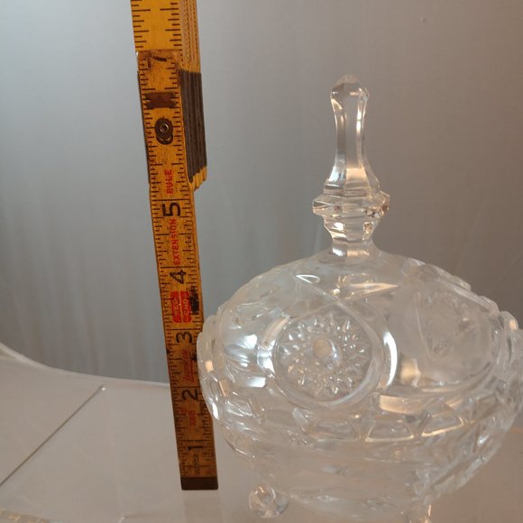 Crystal Footed Candy Dish with Lid - Picture 5 of 9